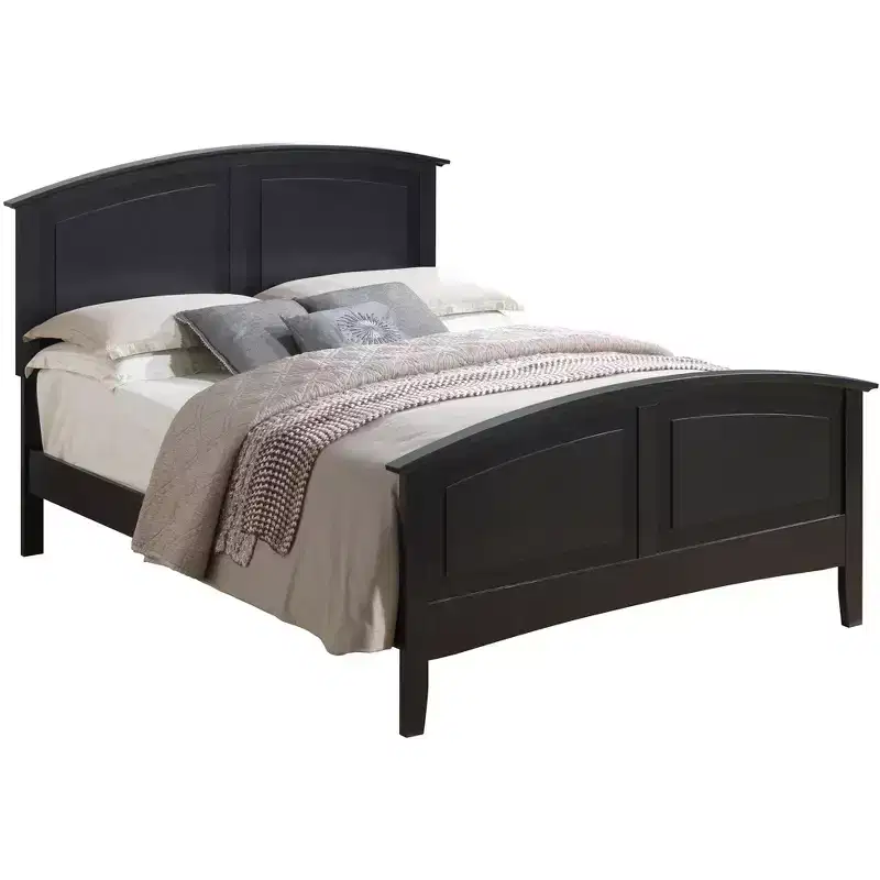 Full Panel Bed with Curved Headboard | Solid & Engineered Wood