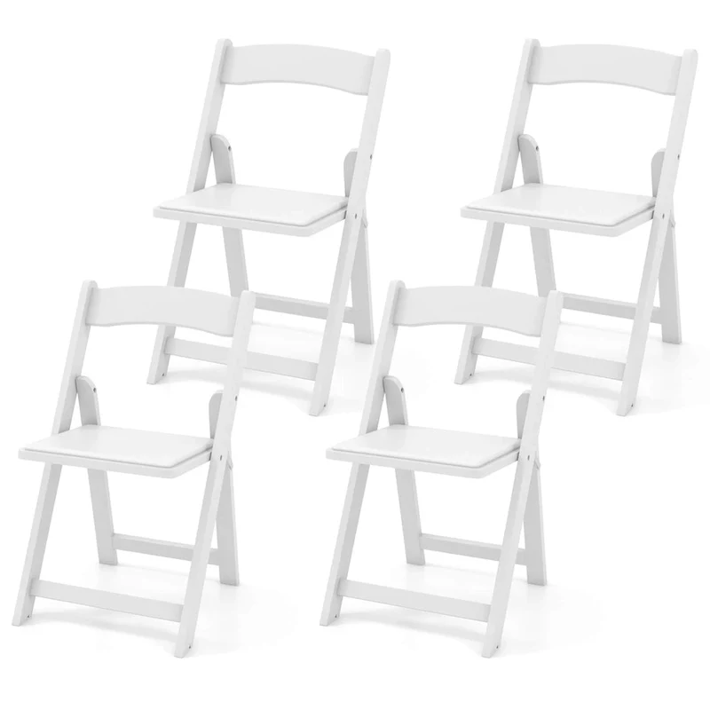 Set of 4 Upholstered Dining Chairs with Rubber Wood Legs, Padded Seat, Kitchen & Dining Room Chairs