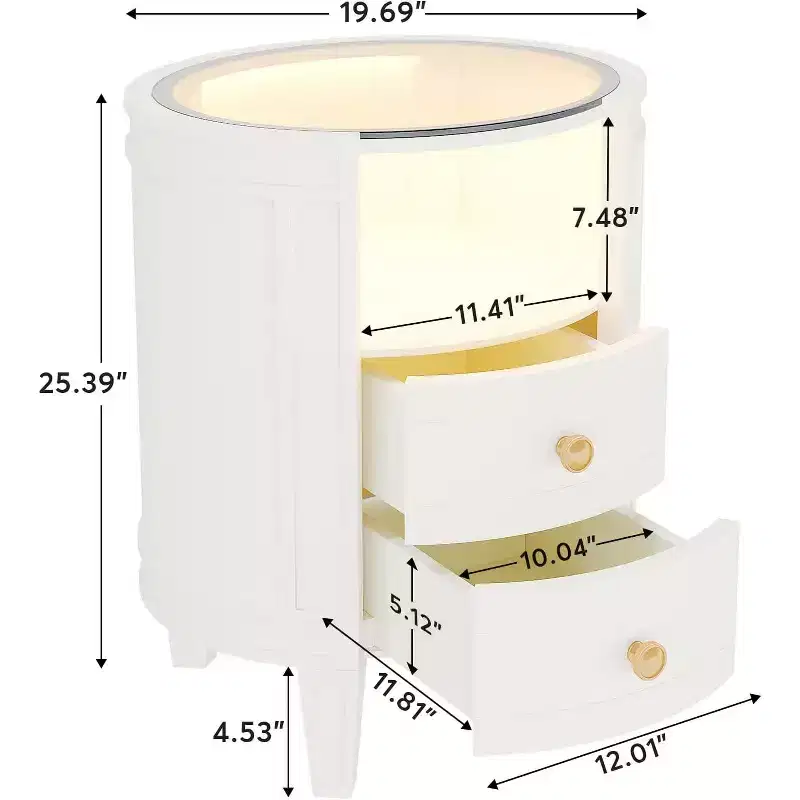 Freestanding Bathroom Vanity with Ceramic Sink, 2 Soft-Close Drawers and Open Shelf - White