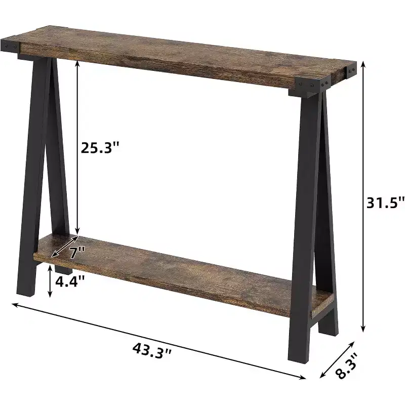 43.3 Inch Wood Console Table,, Sofa Table, Narrow Entryway Table for Hallway, Behind The Couch, Living Room, Foyer, Easy Assembly