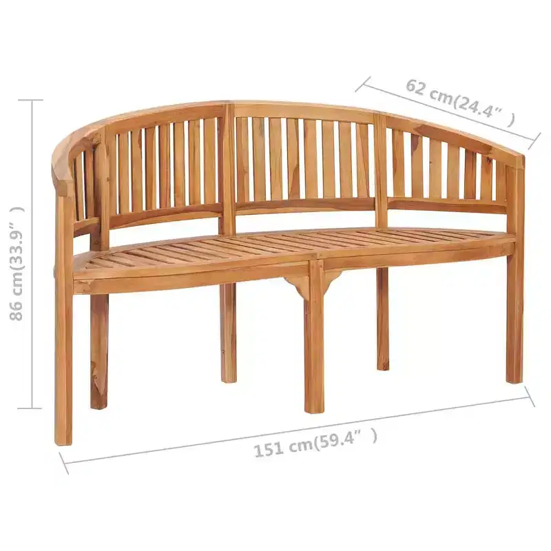 vidaXL Garden Bench Natural Teak Solid Teak Wood Large Durable