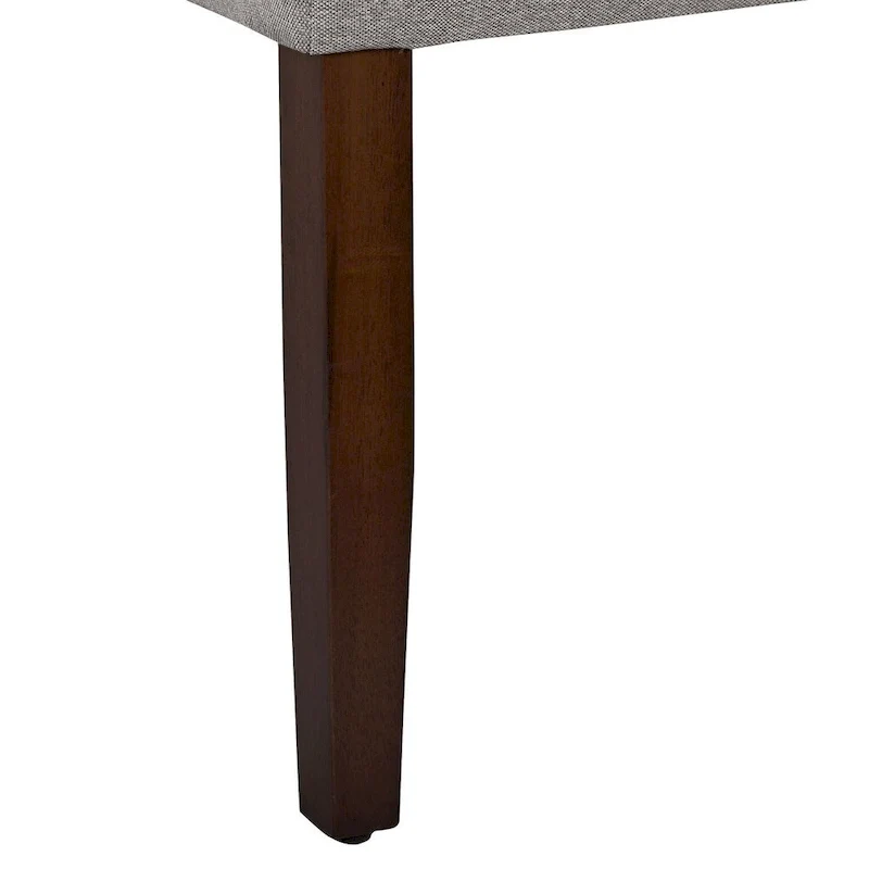 Transitional Upholstered Dining and Accent Chair - Gray, Solid Wood Legs