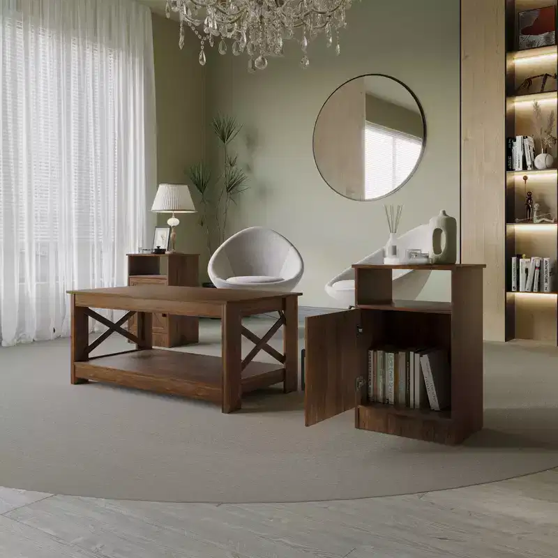 Home Design Lebanon 3 Piece Coffee Table Set