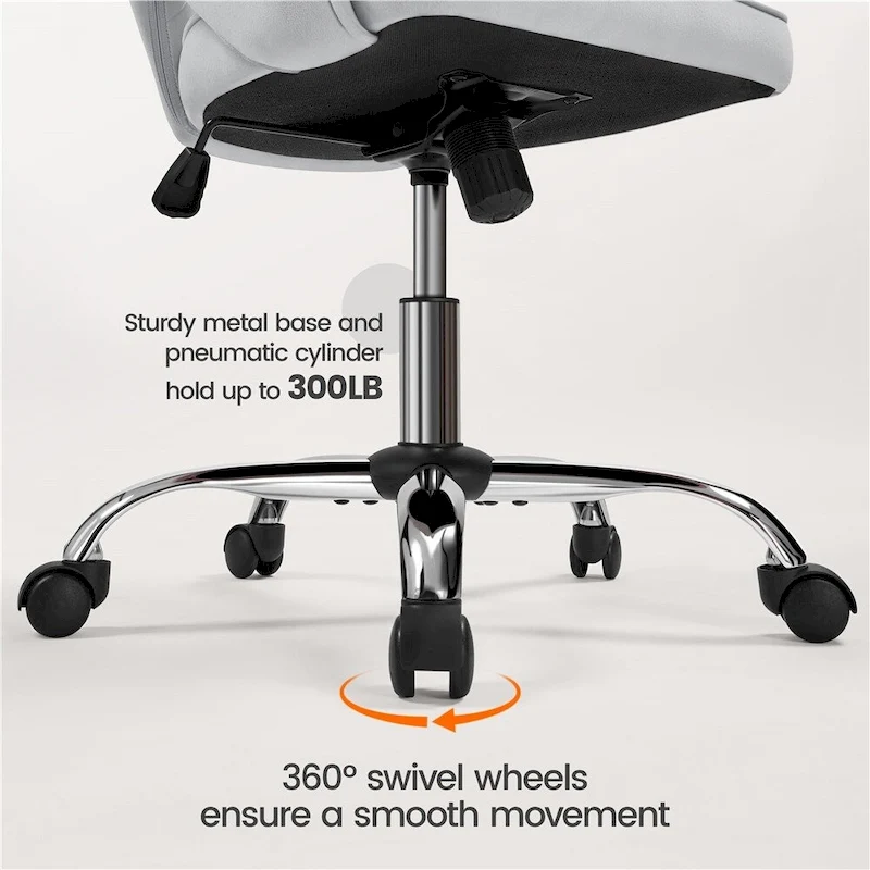 Yaheetech Velvet Office Chair with Tufted Barrel Back, Rolling Wheels, Adjustable Seat Height - N/A