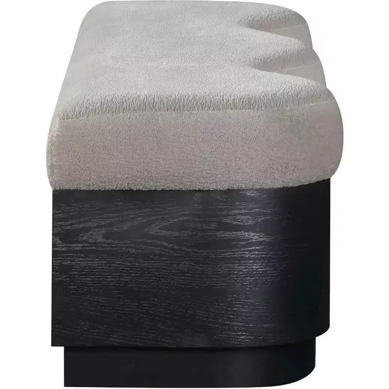Meridian Furniture,Savoy Velour Fur Fabric Bench