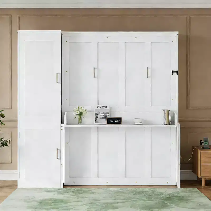 Luxystar Queen Murphy Bed with Wardrobe and Desk