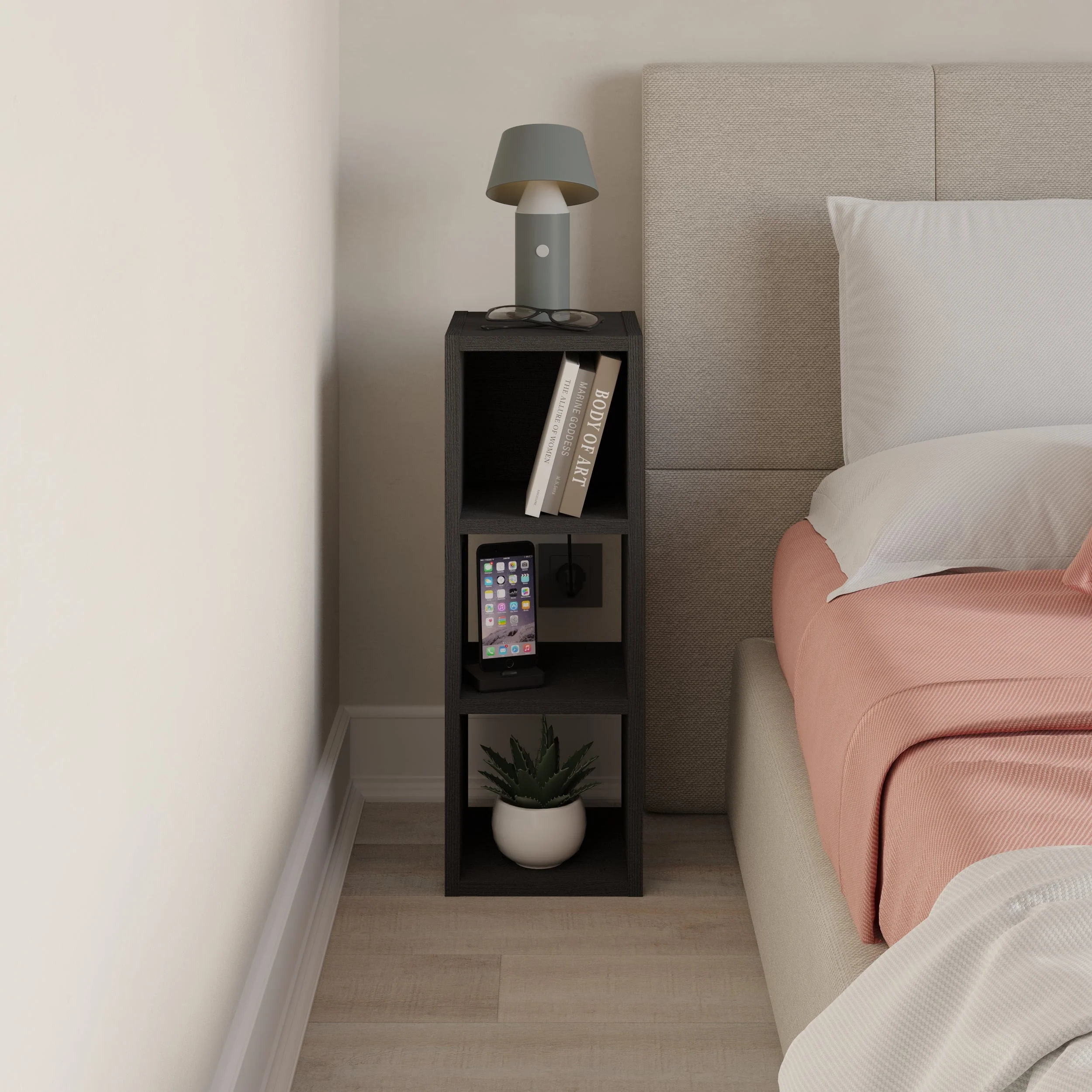 Small Low Standing Bookcase – Modular Storage Unit