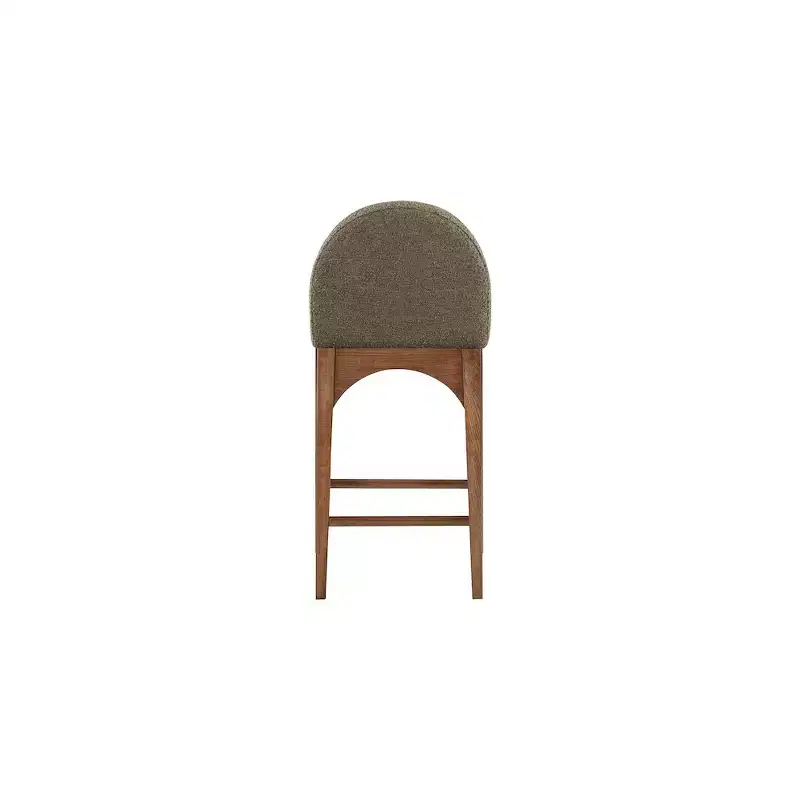 Olive Boucle Fabric Counter Stool