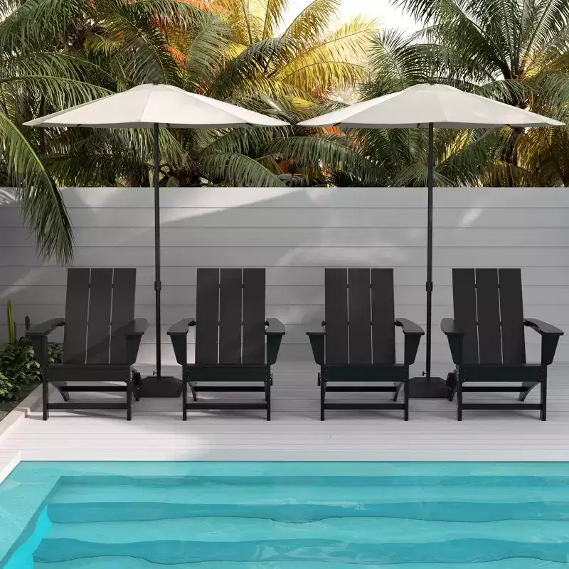 WestinTrends Ashore HDPE Folding Adirondack Chair (Set of 4)