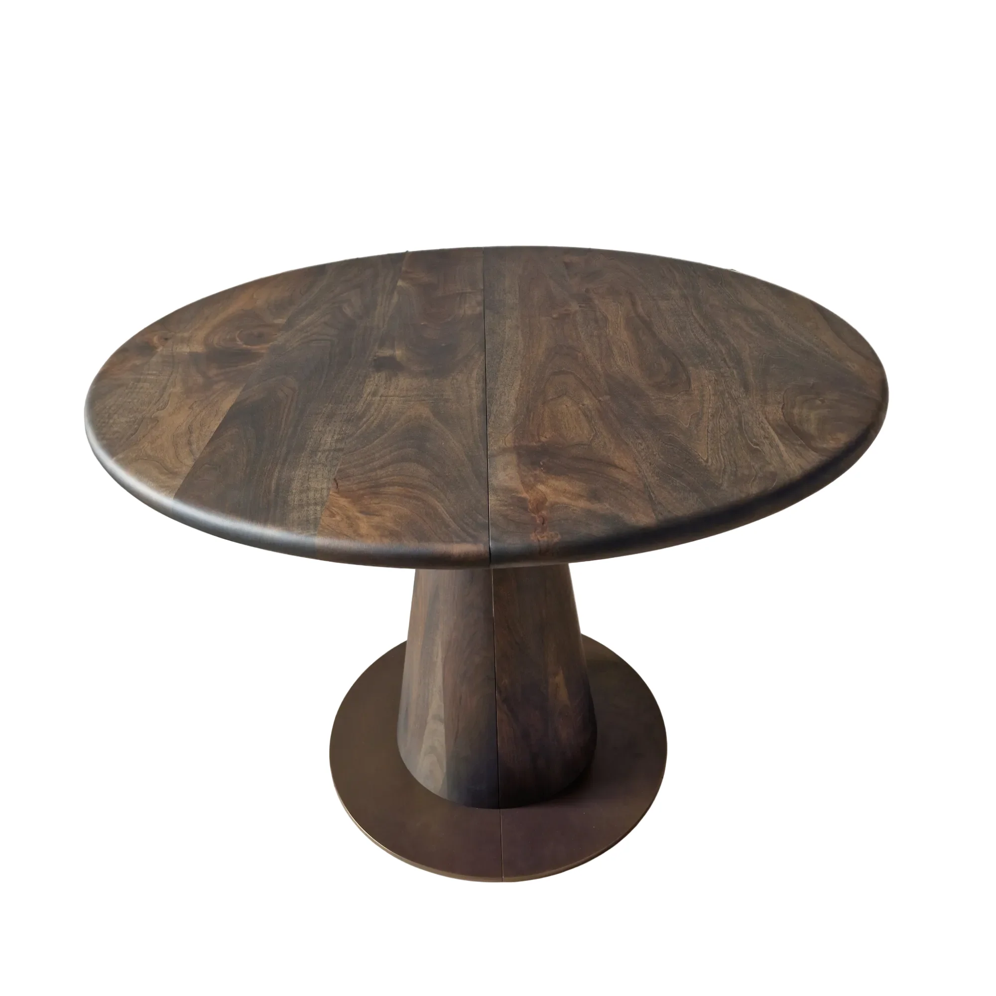 Walnut Round Dining Table - Introducing our handcrafted round dining table in oak with pipe legs - a stunning addition to any home - Made