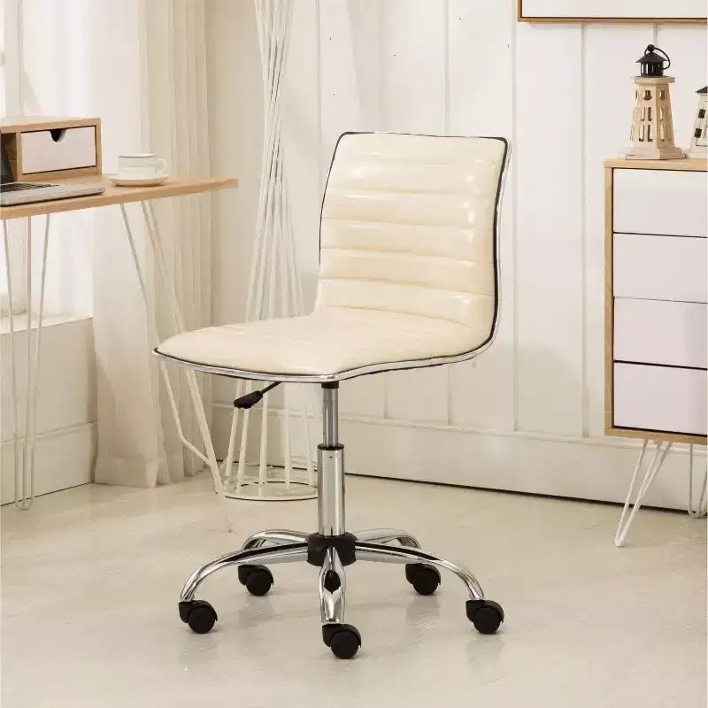 Okak Adjustable Air-Lift Office Chair, Ergonomic Desk Chair with Chromel Metal Base, 360 Swivel Chair for Study, Reading Room
