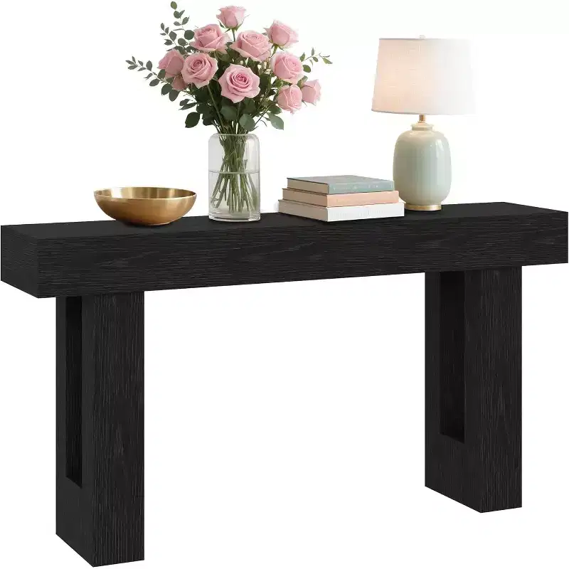 63 Farmhouse Console Table, Long Sofa Table Behind Couch, Wooden Entryway Table