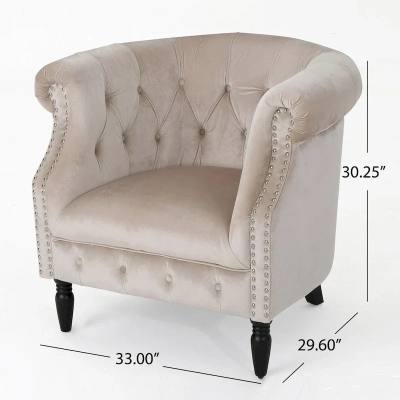Akira Velvet Club Chair by Christopher Knight Home