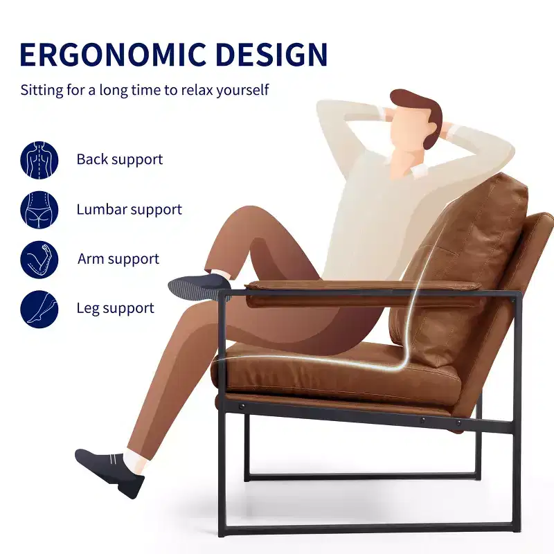 Subrtex Upholstered Modern Accent Chair with Metal Frame