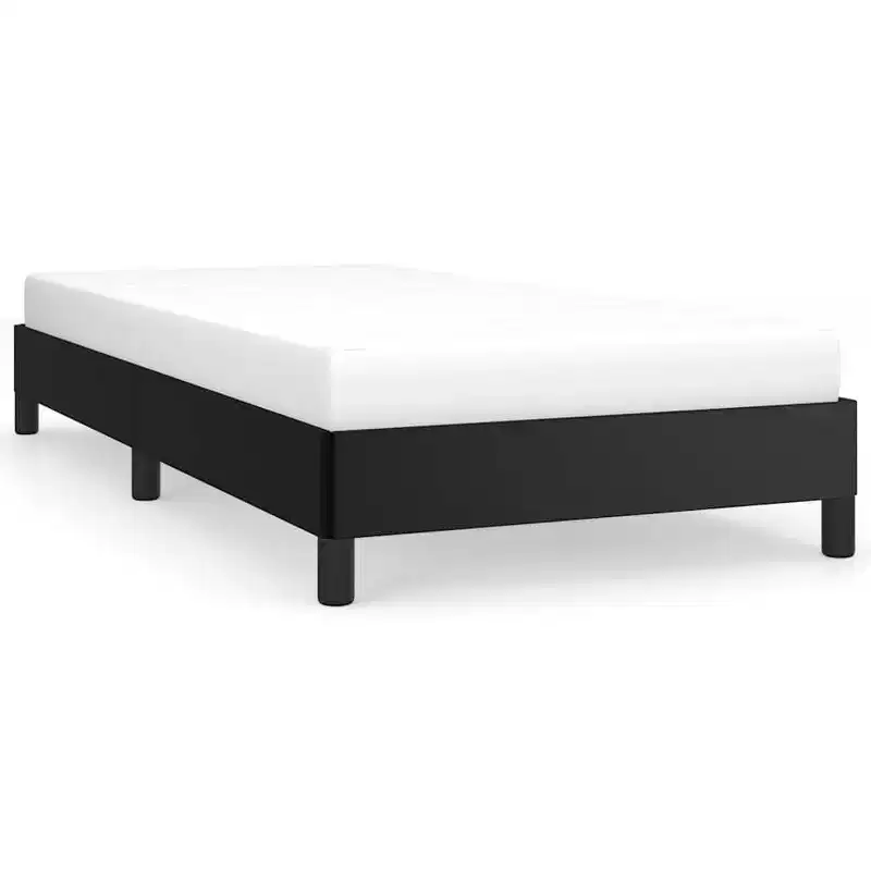 Bed Frame Black Faux leather, plywood, engineered wood Twin