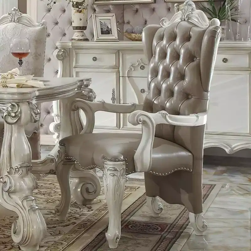 2pc 28 Versailles Chairs Bone White - Acme Furniture