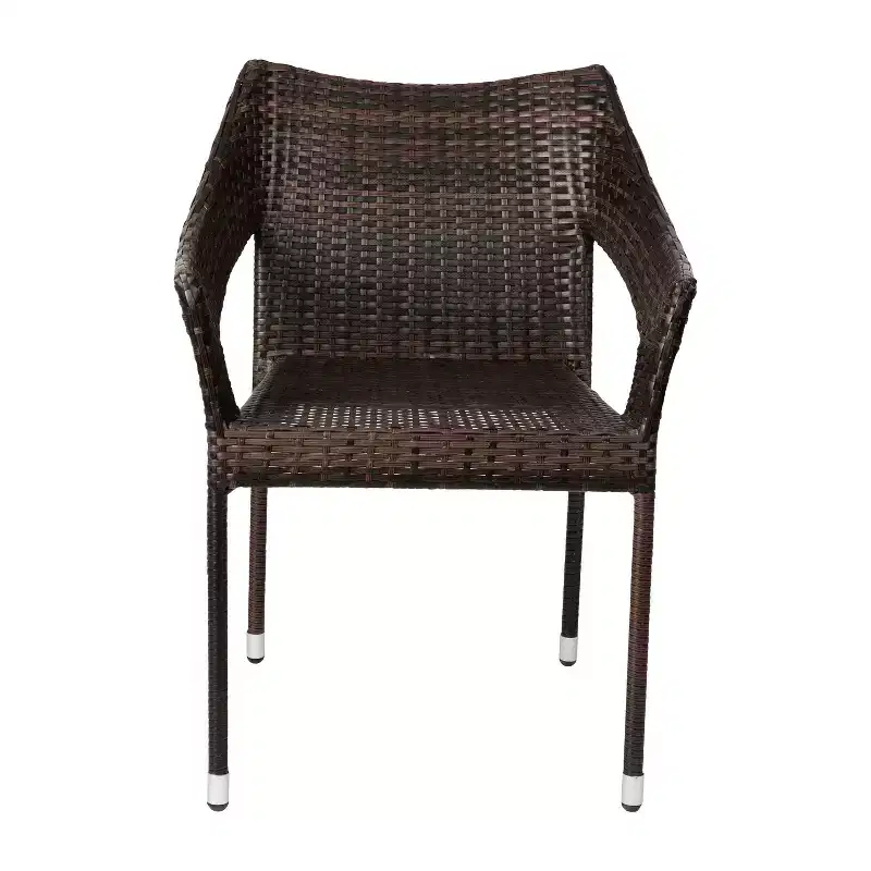 Flash Furniture Ethan Commercial Grade Stacking Patio Chair, All Weather PE Rattan Wicker Patio Dining Chair