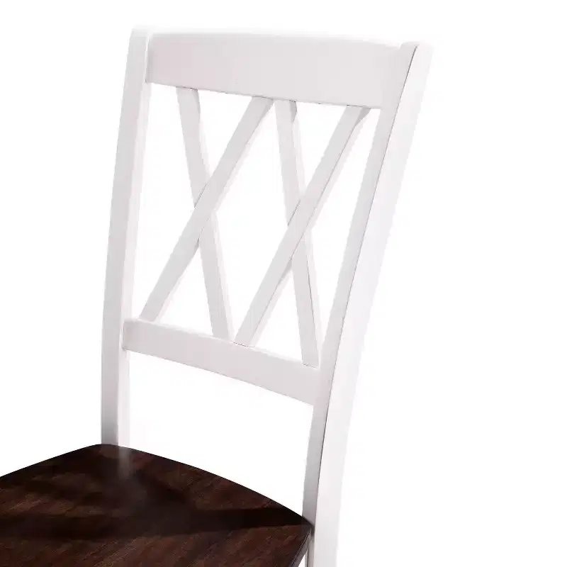 Dining Chair Set of 4 Rubberwood X-Back Armless 250 lbs Capacity Kitchen Dining Room