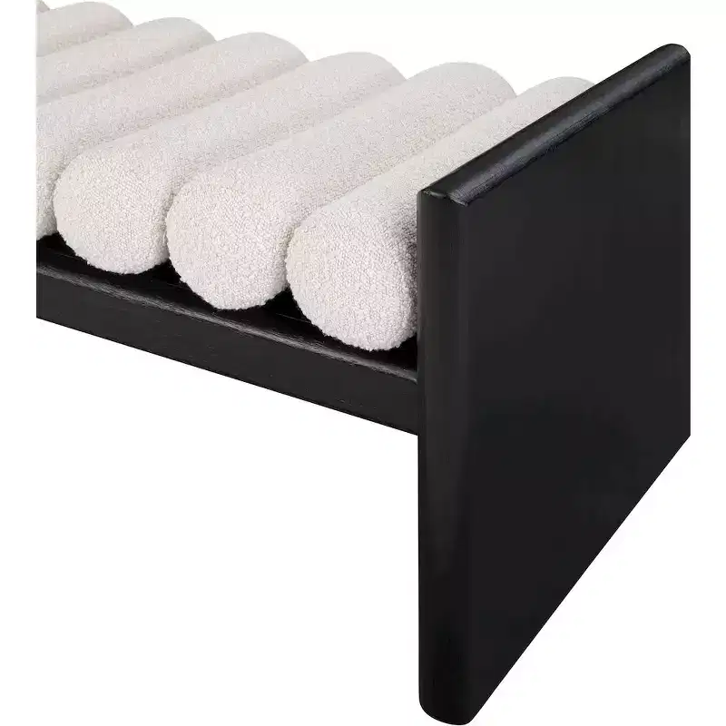 Meridian Furniture,Waverly Boucle Fabric Bench