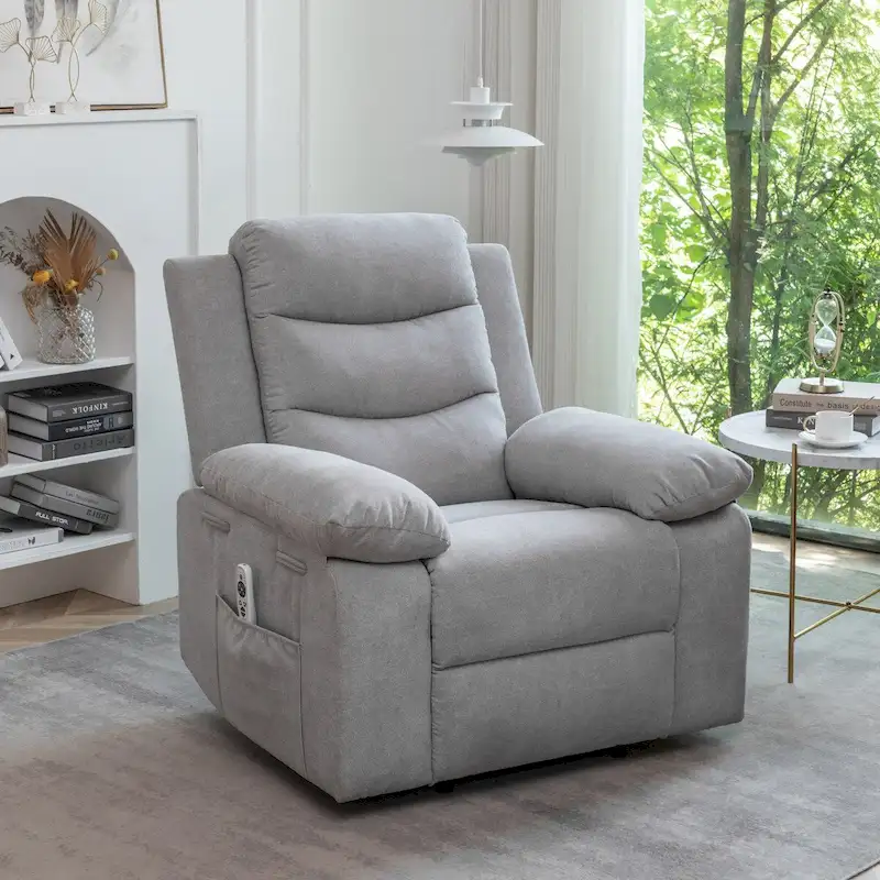 Light Gray Power Recliner Chair for 1