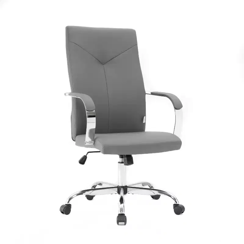 33 in.H Adjustable Height Gray Cushion Office Chair with Casters/Wheels