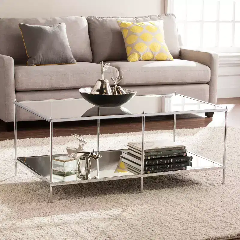 Knox Glam Mirrored Cocktail Table - Charcoal - SEI