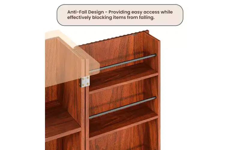 Fluted Tall Pantry Cabinet with 6 Shelves, Anti-Fall Device & Wave-Textured Panels, 72