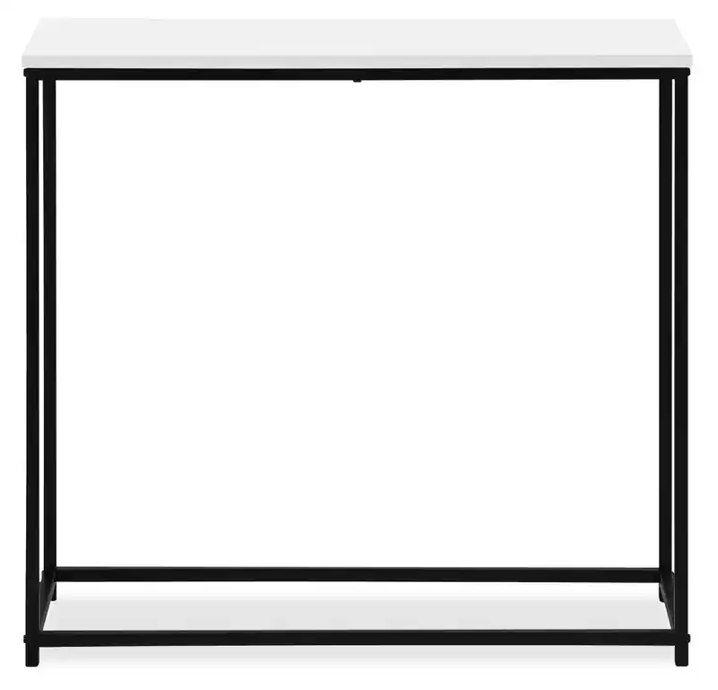 31.5 Modern Sofa Table - White with Black Metal Frame