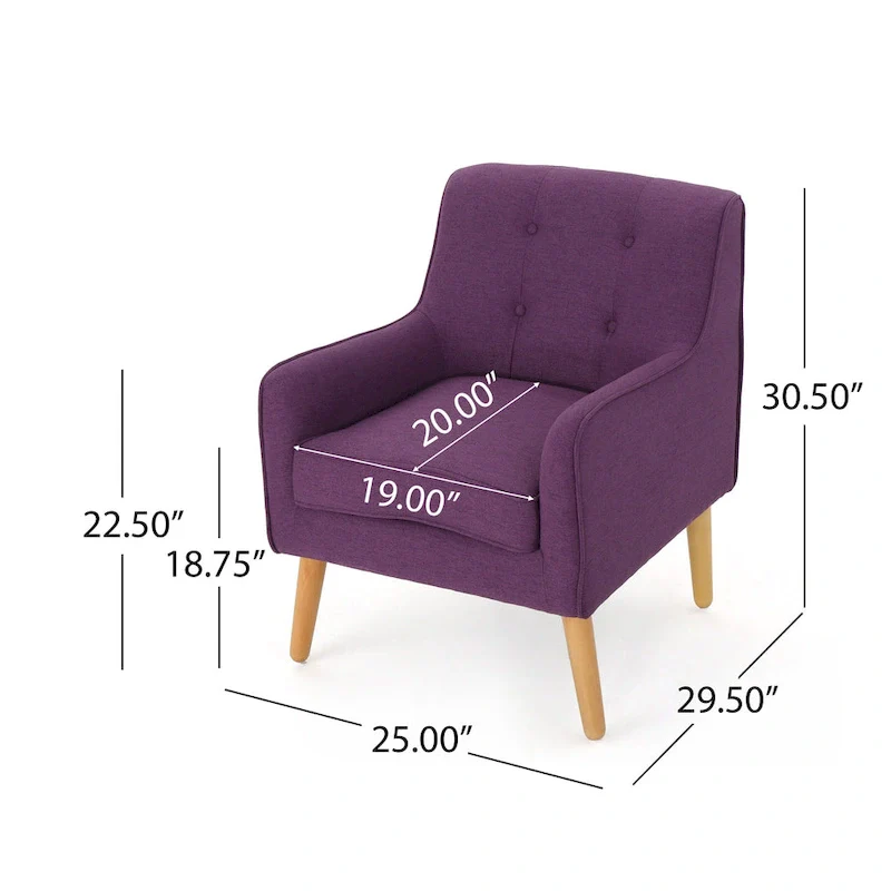 Upholstered Button-Tufted Accent Chair with Iron Hairpin Legs