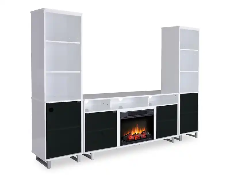 Ignatius Modern  Entertainment Centre with Electric Fireplace and Storage for TVs up to 70- White