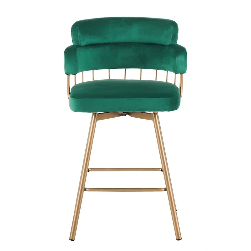 Christopher Knight Home Bremen 180Swivel 26 Velvet Counter Stools with Metal Legs (Set of 2)