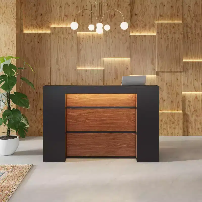 Lantine 63 Inches LED Lights Reception Desk