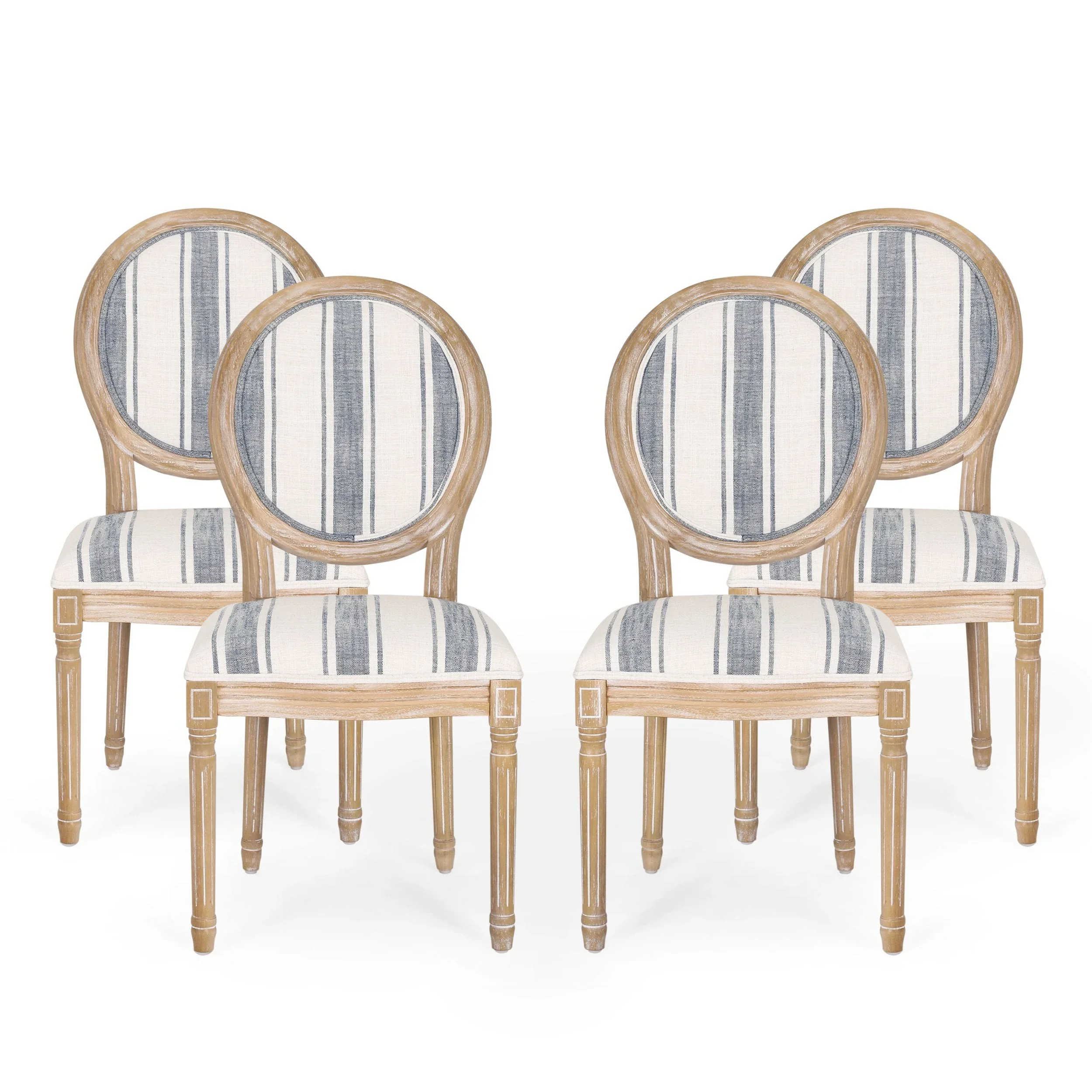 French Country Fabric Dining Chairs - NH419413
