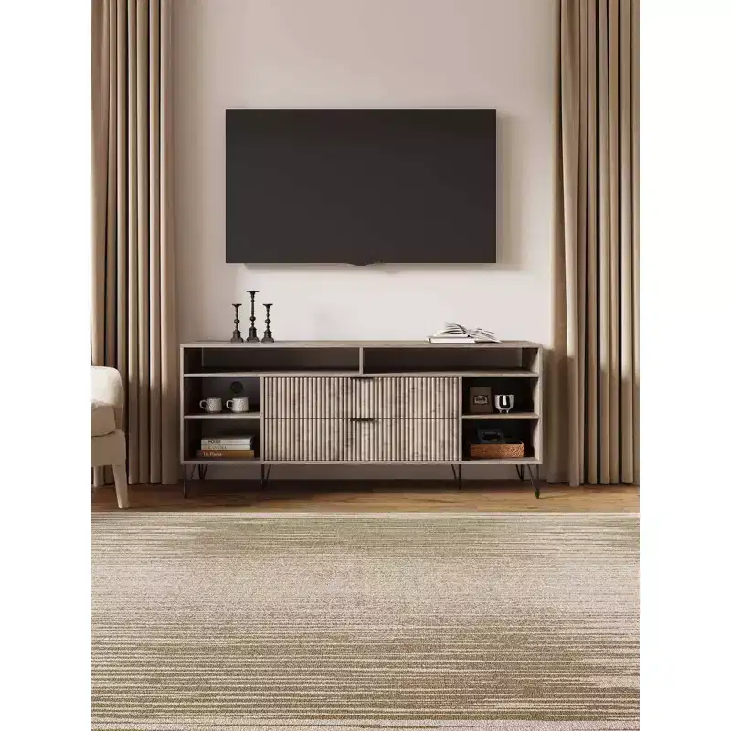 Manhattan Comfort 63" Dumbo TV Stand for TVs up to 60" Rustic Gray