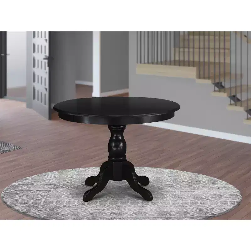 HomeStock Modern Kitchen Table with Table Top Surface and Asian Wood Dining Table Pedestal Legs