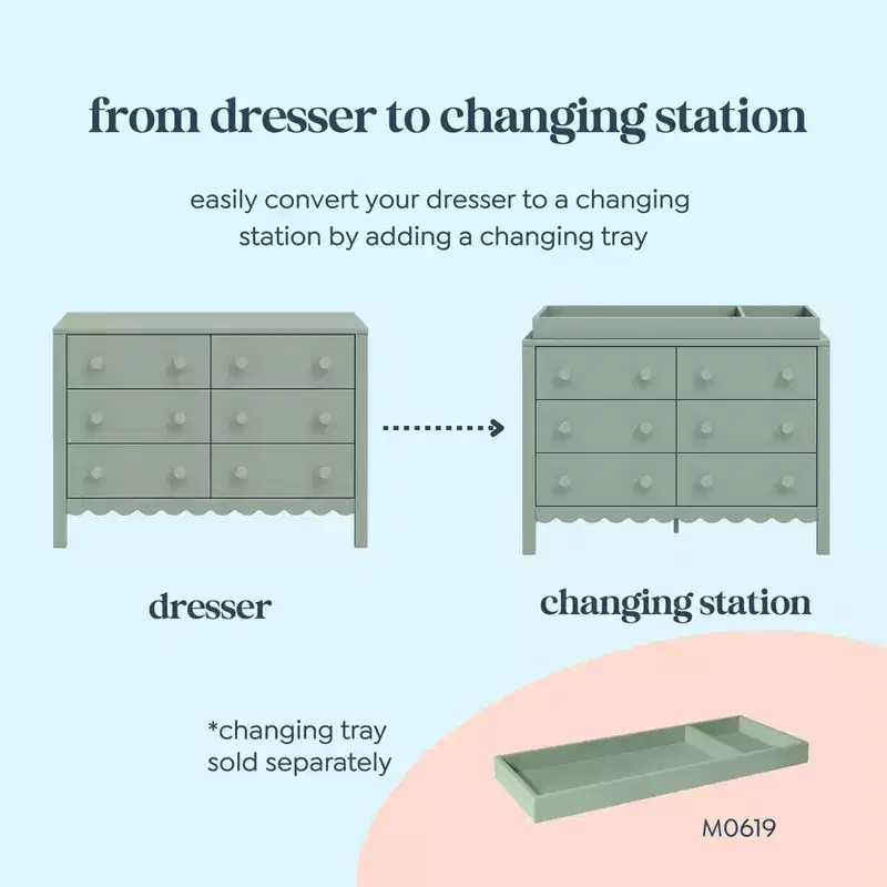 Scallop 6-Drawer Dresser