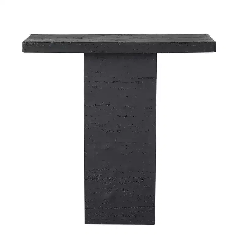 Black Rectangular Coffee Table with Pedestal Base 35.5x14x35.5