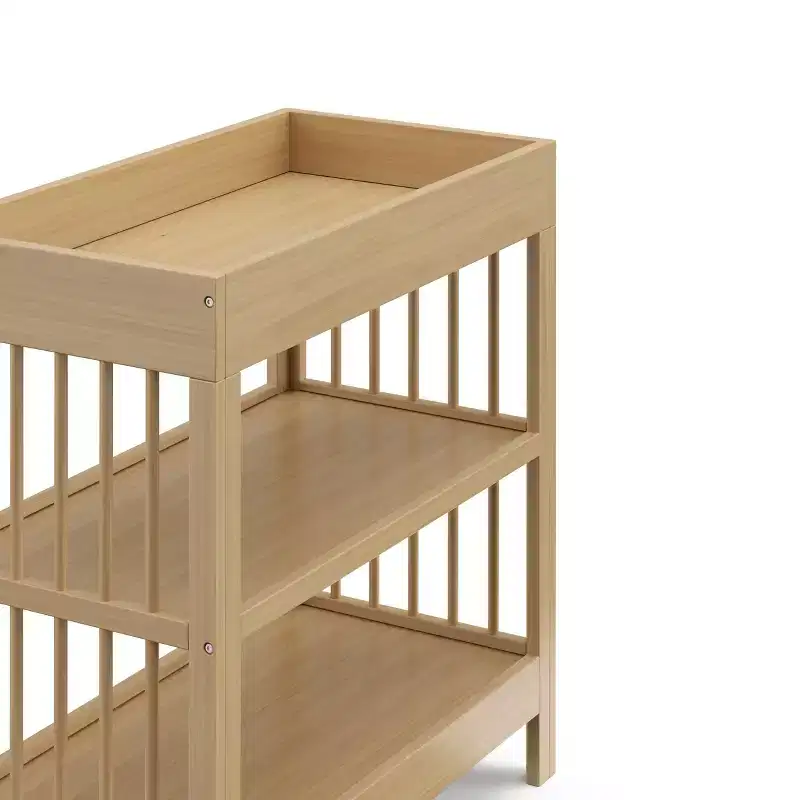 Baby Changing Table with Water-Resistant Pad & 2 Open Shelves – GREENGUARD Gold Certified, White