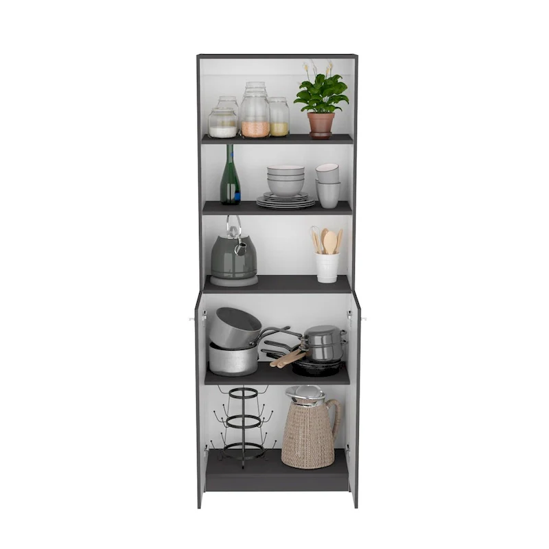 74 Wide 5-Shelf and Cabinet Bookcase