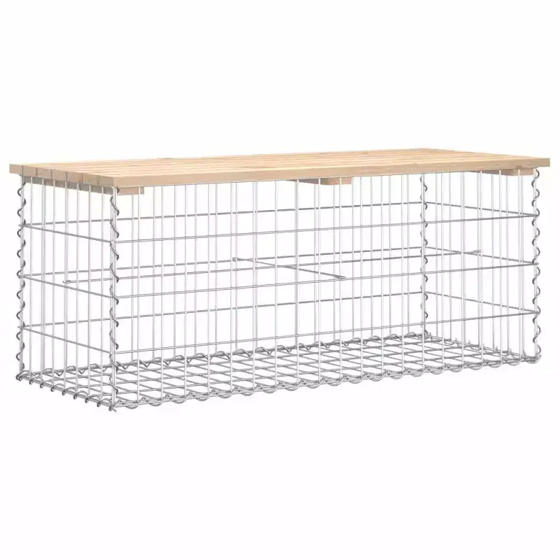 Garden Bench Natural Wood Solid pinewood, Galvanized steel Compact