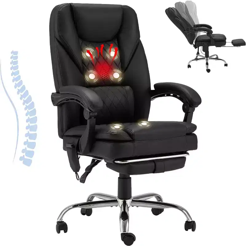 6-Point Massage Office Chair, Black
