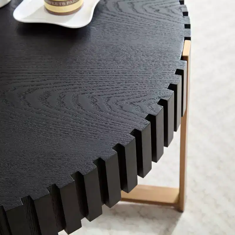 Okak Modern Handcrafted Wooden Coffee Table, 31.5L with Sturdy Pedestal, Space-Saving Round Center Table for Small Living Room Office
