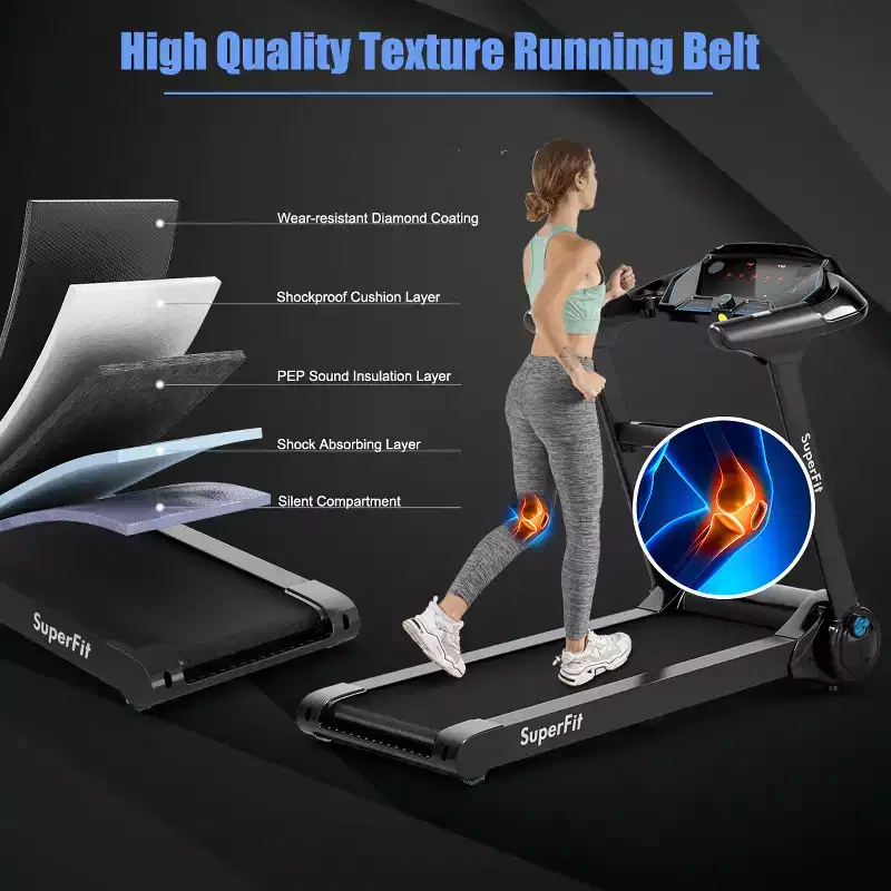 Costway 2.25HP Folding Treadmill Running Machine LED Touch Display