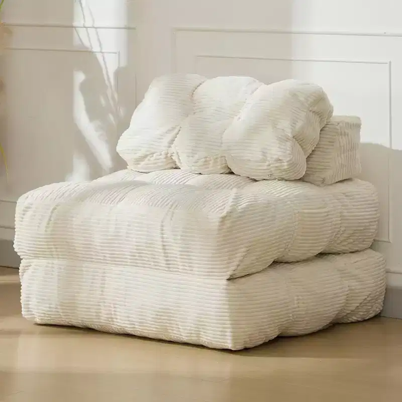 3-in-1 Folding Sofa Bed with Pillow, Corduroy Convertible Sleeper Chair for Living Room, Bedroom, Dorm or Apartment