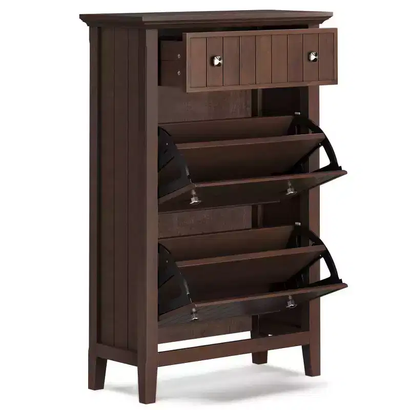WyndenHall Normandy Entryway Shoe Storage Cabinet: Holds 16-24 Pairs, Tilt Open, Large Drawer