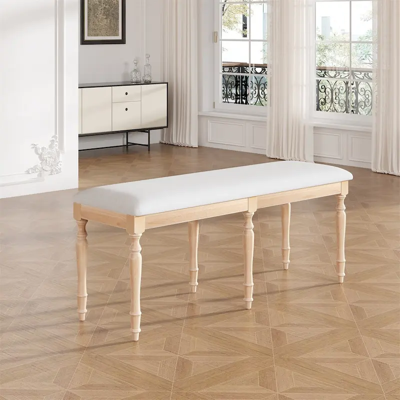 Vintage Traditional 50.4inch Upholstered Dining Bench