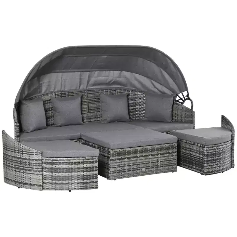 Convertible Rattan Daybed Sectional