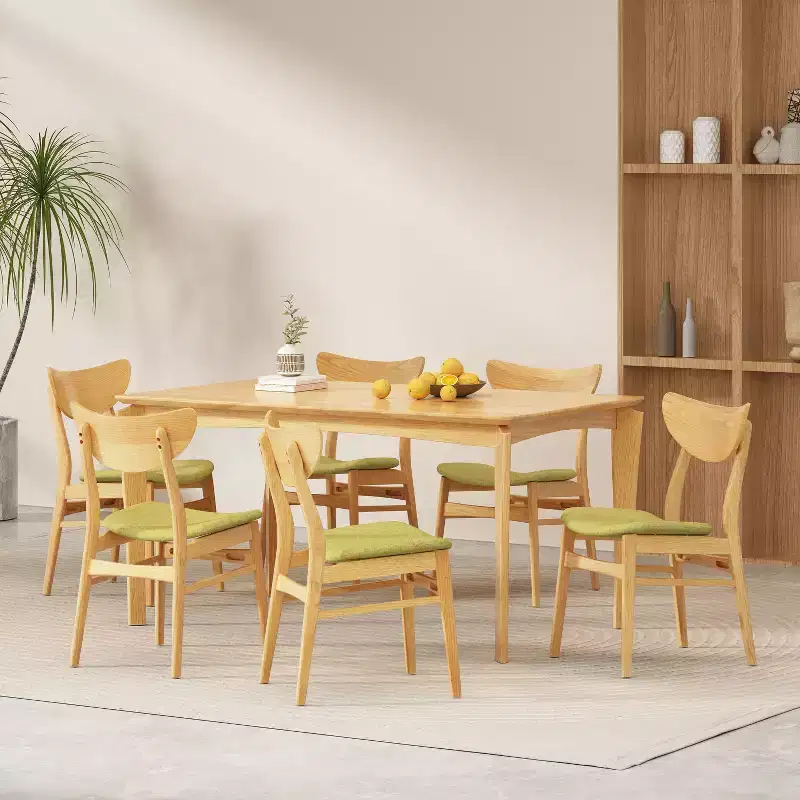 Christopher Knight Home Chennault Wood and Fabric 7 Piece Dining Set