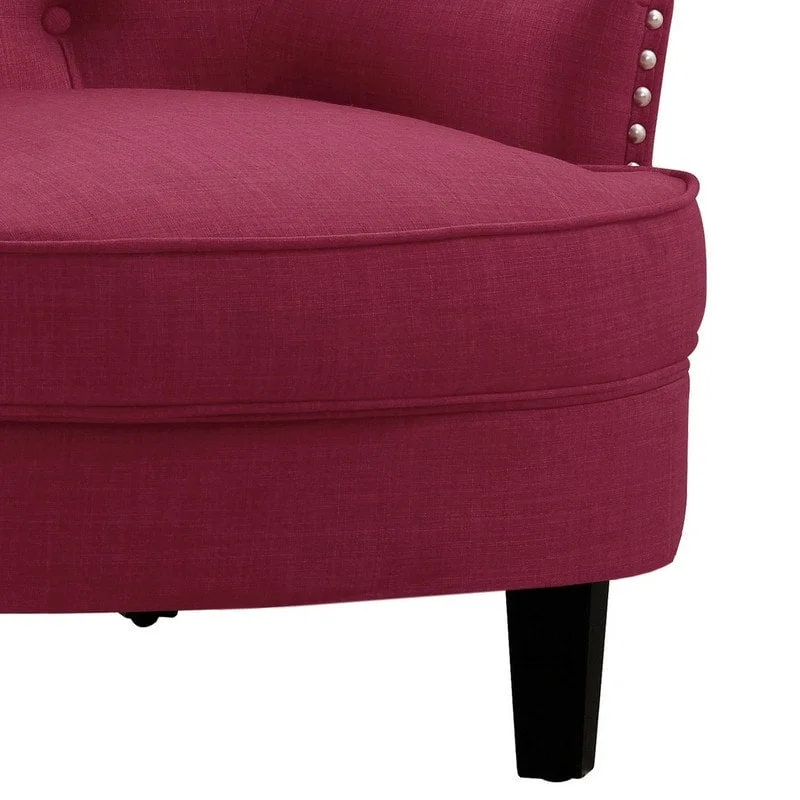 Moser Bay Mignon Velvet / Linen 30 Wide Tufted Wingback Accent Chair
