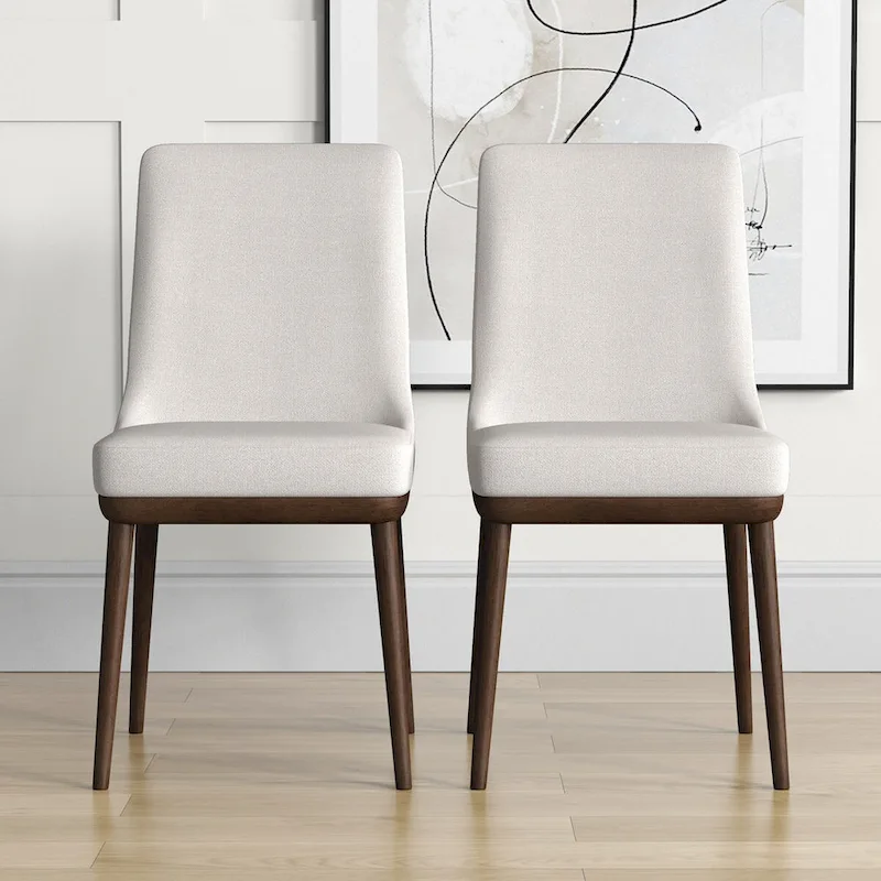 Grayson Mid Century Modern Beige Dining Chair (Set of 2)